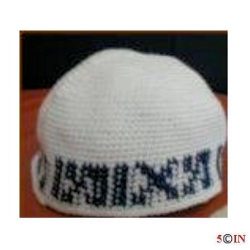Knitted Kippot-Breslev White with nechma-large-Picture