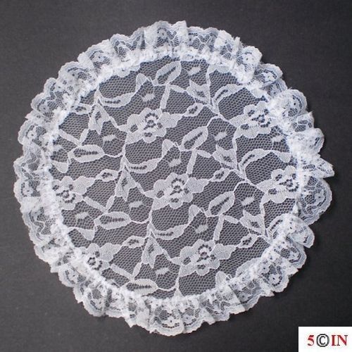 Synagogue Jewish doilies kippot- Full Head Fancy Lace Women's Head covering - White