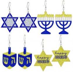 Judaica Chanukah Hanukkah Festival of Lights Fun Fashion Jewelry Menorah Dreydel Star of David Earrings