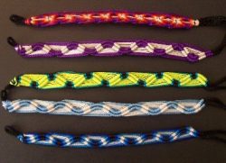 5X Boho Ethnic Handmade Assorted Multicolor Hippy Preppy Surfer Woven Embroidery Waxed String Cord Braided Friendship Bracelets Anklets