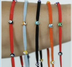 JUDAICA BOHO ETHNIC HANDMADE ASSORTED MULTI COLOR KABBALAH NEW AGE RACHEL TOMB RED BENDEL STRING GOOD LUCK AMULET SPIRITUAL PROTECTION BRACELETS ANKLETS