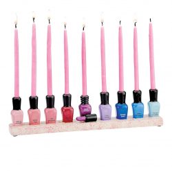 Judaica Ceramic "Nail Polish" Children Menorah