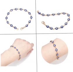 Fashion Boho Evil Eye Protect Ethnic Handmade Blue or Assorted Multicolor Hippy New Age Kabbalah Good Luck Amulet Spiritual Bracelet Anklet